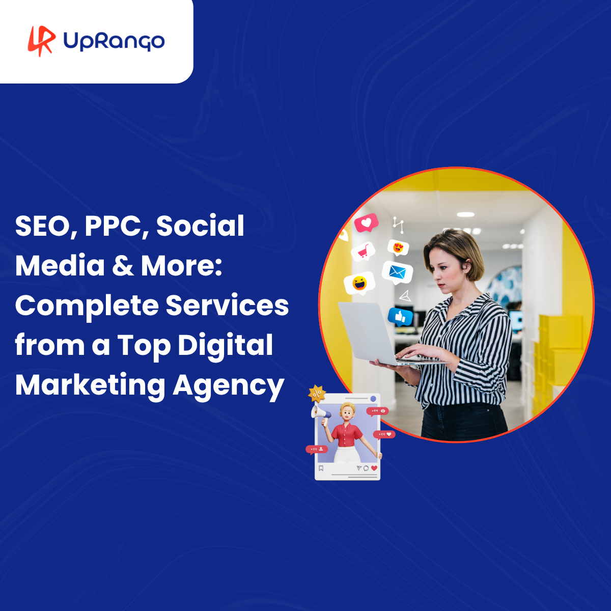 White and Orange Solid Shapes Job Hiring LinkedIn Post 9 | UpRango Top Digital Marketing Agency